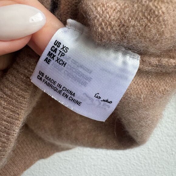 Charter Club Luxury 100% Cashmere Tan Brown Classic Turtleneck Sweater Size XS - Picture 5 of 6